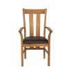 Churchill Brown Leather Oak Carver Dining Chair - £20 OFF SUMMER SALE - 5