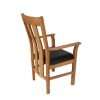 Churchill Brown Leather Oak Carver Dining Chair - £20 OFF SUMMER SALE - 11