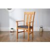 Churchill Brown Leather Oak Carver Dining Chair - £20 OFF SUMMER SALE - 2