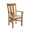 Churchill Cream Leather Oak Carver Dining Chair - SUMMER SALE - 3