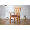 Churchill Red Leather Oak Carver Dining Chair - SUMMER SALE - 2