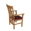 Churchill Red Leather Oak Carver Dining Chair - SUMMER SALE - 7