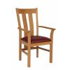 Churchill Red Leather Oak Carver Dining Chair - SUMMER SALE - 3