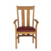 Churchill Red Leather Oak Carver Dining Chair - SUMMER SALE - 4