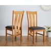 Churchill Dark Brown Leather Solid Oak Dining Chair - £20 OFF SUMMER SALE - 2