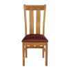 Churchill Solid Red Leather Oak Dining Room Chair - £20 OFF SUMMER SALE - 4