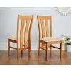 Churchill Solid Oak Cream Leather Assembled Dining Chair - £20 OFF SUMMER SALE - 3