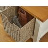 Country Cottage Cream Painted Oak Shoe Storage Bench with 2 Baskets - 25% OFF FLASH SALE - 4