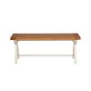 Cream Painted 1.2m Cross Leg Oak Dining Bench - £40 OFF FLASH SALE - 5
