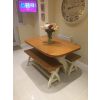 Cream Painted 1.2m Cross Leg Oak Dining Bench - £40 OFF FLASH SALE - 4