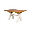 Country Oak 140cm Cream Painted Cross Leg Table 2 120cm Cross Leg Cream Bench Set - SUMMER SALE - 8