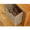 Country Oak Hallway Shoe Storage Bench with 3 Wicker Baskets - 10% OFF SUMMER SALE - 5