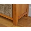 Country Oak Hallway Shoe Storage Bench with 3 Wicker Baskets - 10% OFF SUMMER SALE - 6
