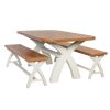 Country Oak 180cm Cream Painted Cross Leg Dining Table Oval Corners - SUMMER SALE - 8