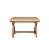 Country Oak 80cm Cream Leather X Leg Oak Bench - £40 OFF FLASH SALE - 2