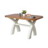 140cm Cream Painted Country Oak Dining Table Oval Corners - £80 OFF SUMMER SALE - 3