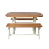 Country Oak 140cm cream painted dining table pair 120cm cross leg benches - SUMMER SALE - 4