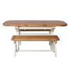 Country Oak 180cm CREAM PAINTED Extending Cross Leg Oval Table and 2 x 120cm Cross Leg CREAM Bench Set - SUMMER SALE - 5
