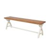 1.6m Cream Painted Cross Leg Oak Bench - £50 OFF FLASH SALE - 3