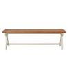 1.6m Cream Painted Cross Leg Oak Bench - £50 OFF FLASH SALE - 4