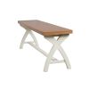 1.6m Cream Painted Cross Leg Oak Bench - £50 OFF FLASH SALE - 6