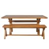Country Oak 180cm X Leg Table Pair Of 160cm Bench Set - SUMMER SALE - 5