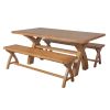 Country Oak 180cm X Leg Table Pair Of 160cm Bench Set - SUMMER SALE - 10
