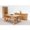Country Oak 180cm X Leg Table Pair Of 160cm Bench Set - SUMMER SALE - 7