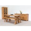 Country Oak 180cm X Leg Table Pair Of 160cm Bench Set - SUMMER SALE - 9