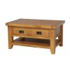 Country Oak Coffee Table with Drawer and Shelf - SUMMER SALE - 6