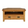 Country Oak Assembled Corner TV Unit with Drawer - 10% OFF SUMMER SALE - 5