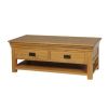 Farmhouse Oak Large Coffee Table With Shelf - SUMMER SALE - 5