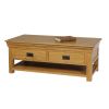 Farmhouse Oak Large Coffee Table With Shelf - SUMMER SALE - 4