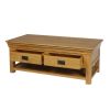 Farmhouse Oak Large Coffee Table With Shelf - SUMMER SALE - 16