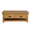 Farmhouse Oak Large Coffee Table With Shelf - SUMMER SALE - 11
