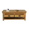 Farmhouse Oak Large Coffee Table With Shelf - SUMMER SALE - 12