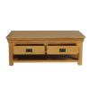 Farmhouse Oak Large Coffee Table With Shelf - SUMMER SALE - 13