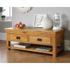Farmhouse Oak Large Coffee Table With Shelf - SUMMER SALE - 2