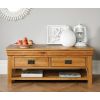 Farmhouse Oak Large Coffee Table With Shelf - SUMMER SALE - 3
