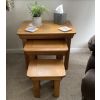 Farmhouse Large Oak Fully Assembled Nest of Three Tables - SUMMER SALE - 3