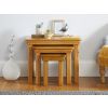 Farmhouse Large Oak Fully Assembled Nest of Three Tables - SUMMER SALE - 4