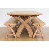 Country Oak 140cm X Leg Table and 2 120cm X Leg Country Oak Benches - SUMMER SALE - 3