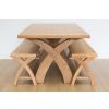 Country Oak 140cm X Leg Table and 2 120cm X Leg Country Oak Benches - SUMMER SALE - 6