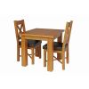 Country Oak 80cm Oak Table and 2 Grasmere Brown Leather Chair Set - SUMMER SALE - 2