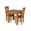 Country Oak 80cm Oak Table and 2 Grasmere Oak Seat Chair Set - SUMMER SALE - 2