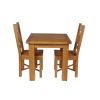 Country Oak 80cm Oak Table and 2 Grasmere Oak Seat Chair Set - SUMMER SALE - 3