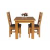 Country Oak 80cm Oak Table and 2 Windermere Brown Leather Chair Set - SUMMER SALE - 3