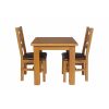 Country Oak 80cm Oak Table and 2 Windermere Brown Leather Chair Set - SUMMER SALE - 5