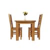 Country Oak 80cm Oak Table and 2 Windermere Oak Seat Chair Set - SUMMER SALE - 5 Country Oak 80cm Oak Table and 2 Windermere Oak Seat Chair Set - SUMMER SALE - 5