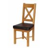 Grasmere Oak Dining Chair with Brown Leather Seat - £30 OFF FLASH SALE - 5